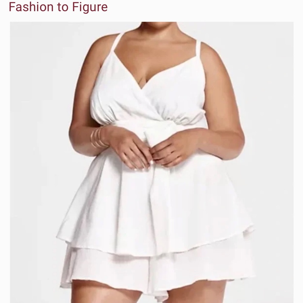 SRV x FTF Blanca Front Tie Romper white
